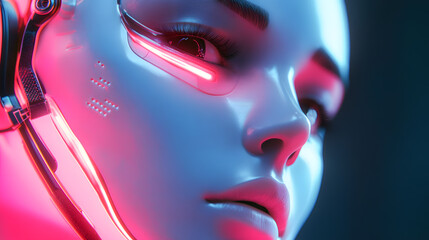 Poster - Robotics revolution ai-powered consulting for next-gen enterprises futuristic cityscape digital art high-tech environment close-up innovation