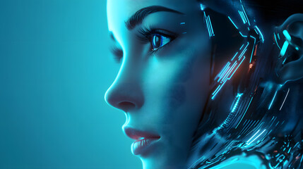 Poster - Robotic innovations transforming executive ai consulting high-tech labs digital portrait futuristic environment close-up view