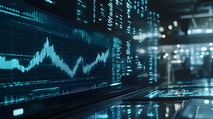 Poster - Robotics revolution high-speed global transactions in futuristic finance digital workspace data visualization