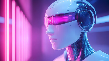Poster - Robotic innovations transforming next-generation ai-powered workplaces futuristic environment digital art