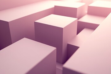 Poster - Abstract Pink Geometric Shapes in Soft Lighting Environment