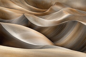 Poster - abstract sand dunes with smooth curves and soft tones