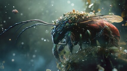 Wall Mural - enchanted bee: a surreal macro photograph
