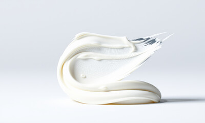 Poster - Creamy texture smooth surface white color abstract design beauty product cosmetic application skincare artistic composition minimalistic style fluid motion