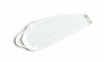 Poster - Creamy white smudge on clean surface, ideal for backgrounds or textures. This captures smooth, glossy appearance, perfect for artistic or design projects