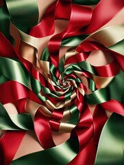 Aufkleber - Ribbons and bows spiral design with a central area for text and logos in festive colors for creative projects