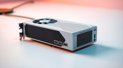 Poster - Modern Gaming Graphics Card High Performance PC Component Stylish White Design Advanced Technology Powerful GPU Computer Hardware Digital Image       