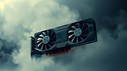 Poster - High Performance Gaming Graphics Card Modern Design Powerful Technology Advanced Cooling System Dual Fan GPU Computer Component Professional Rendering