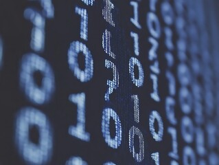 Poster - Binary code appears on a screen in a digital display