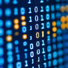 Poster - Display of binary code on a digital computer monitor screen