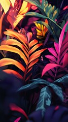 Wall Mural - vibrant tropical leaves: a lush botanical wallpaper