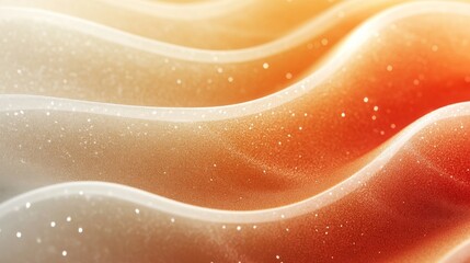 Wall Mural - Soft flowing waves with a gradient of warm colors and sparkles