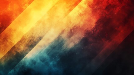 Wall Mural - Abstract image featuring vibrant colors and diagonal gradients
