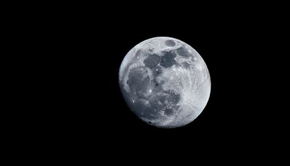 Wall Mural - the full moon on a black night sky