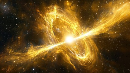 Wall Mural - Cosmic Explosion with Stellar Nebula and Vibrant Energies in Space