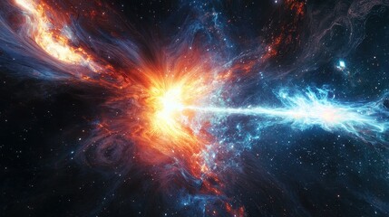Wall Mural - vibrant cosmic explosion of bright energy in deep space scene
