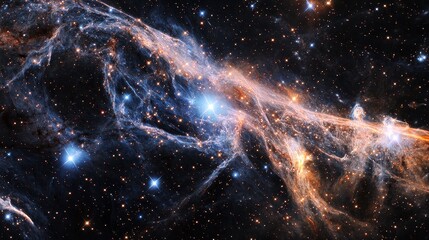 Wall Mural - stunning cosmic nebula with bright stars and colorful gas clouds