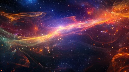 Wall Mural - stunning vibrant cosmic abstract artwork of space and galaxies