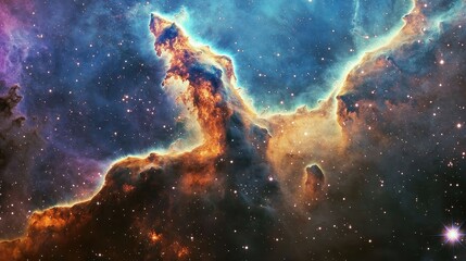 Wall Mural - cosmic nebula with vibrant colors and stars in deep space