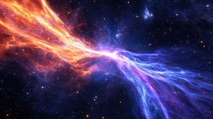 Wall Mural - vibrant cosmic flow of colorful fluids in outer space universe