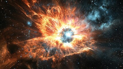 Wall Mural - explosive cosmic event in vast universe displaying brilliant colors