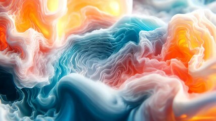 Wall Mural - abstract colorful swirling landscape: a digital art masterpiece