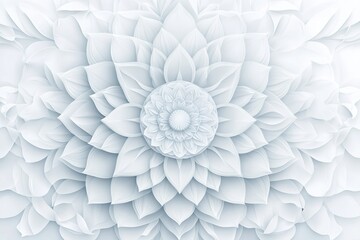 Poster - Elegant flower pattern in shades of white The petals fan out from the center
