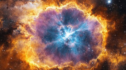 Wall Mural - vibrant cosmic explosion in deep space with bright nebula colors