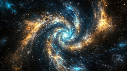 Wall Mural - stunning swirling galaxy with bright stars and cosmic dust effects