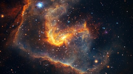 Wall Mural - stunning cosmic nebula displaying vibrant colors and twinkling stars