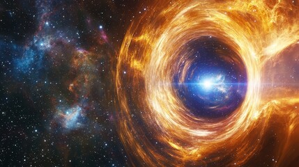 Wall Mural - Stunning Spiral Galaxy with Vivid Swirls of Light and Colorful Nebula