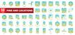 © okta - Pins and Locations Glyph Gradient Icon Set