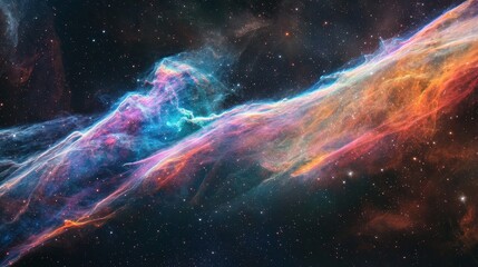 Wall Mural - colorful nebula in space with stars and cosmic dust particles