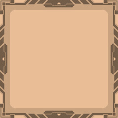 Poster - Vintage Brown Cyberpunk Machine Frame Template Background, Pixel Art Minimal Design