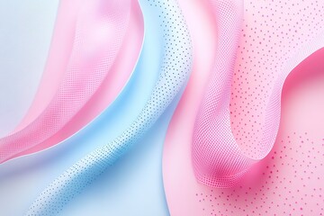 Poster - Abstract flow of pink and blue textile forms an interesting design and pattern