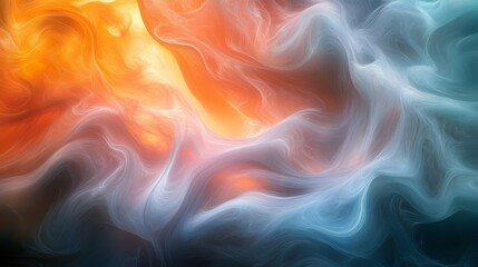 Wall Mural - An abstract painting showing vibrant colors and swirling textures