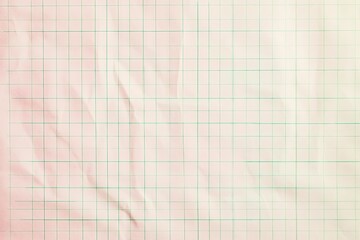 Poster - Crumpled pink graph paper with green lines provides a nostalgic textured background