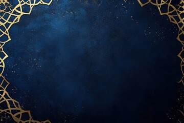 Poster - Elegant Gold Design on Deep Blue Surface with Gold Flecks on Texture