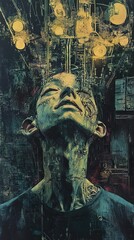 Canvas Print - digital consciousness: a surreal portrait of the mind