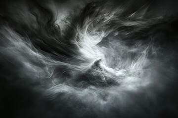 Poster - Dramatic swirl of smoke and light creates an ethereal abstract landscape