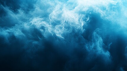 Wall Mural - abstract artwork depicting ethereal clouds in various shades of blue