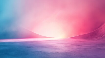 Wall Mural - Colorful abstract landscape features a vibrant gradient and rolling terrain