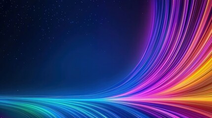 Poster - Colorful wave of light as cars weave through city streets creating a dynamic urban night scene