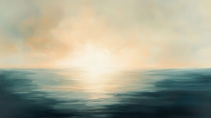 Wall Mural - The soft sky meets the gentle ocean during a sunset