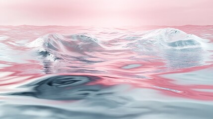 Wall Mural - pastel colored ocean water surface reflecting sky with waves