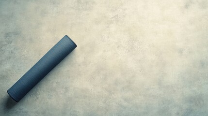 Poster - Minimalistic yoga mat positioned diagonally on a soft backdrop emphasizes serene space and tranquility in a calming environment