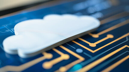 Poster - cloud computing concept: a conceptual representation of cloud computing, with a pristine white cloud