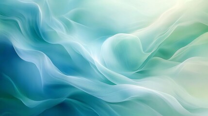 Wall Mural - an abstract image of flowing smoke in shades of blue and green