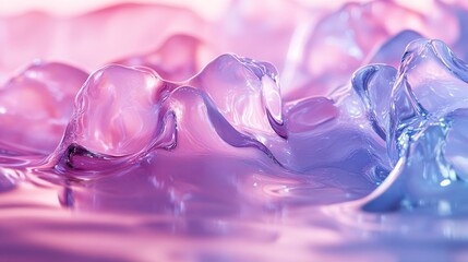 Wall Mural - abstract display showing fluid shapes with pink and purple gradients