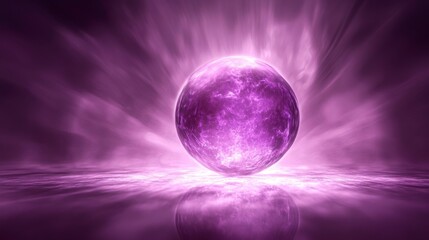 Wall Mural - a glowing purple orb appears with a radiant energetic background